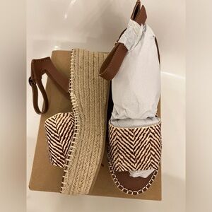 Matisse Trapeze Cognac Cow Hair Espadrilles Sandal Size 10